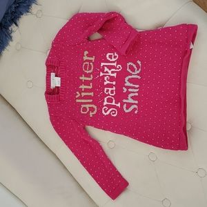 "Glitter, Sparkle & Shine" Pink Girls Sweater | SIZE 24M